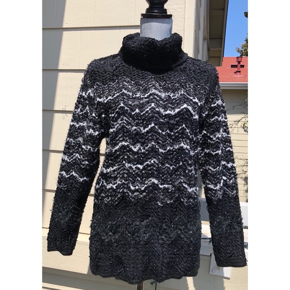 Vintage Yves Saint Laurent YSL Tweed Turtleneck Knit Sweater Wool Blend - Picture 1 of 5